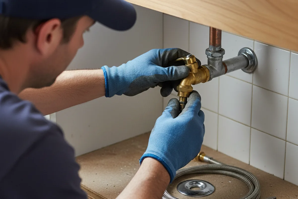 Shutoff valve and fitting work during Emergency Plumbing in Haskell